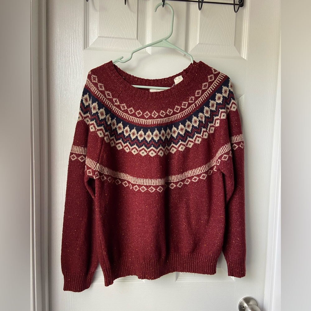Women's Burgundy Weatherproof Knit Sweater